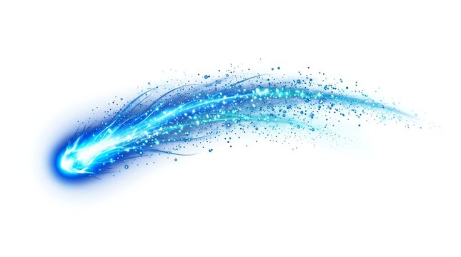Blue Spark Effect on White Background.