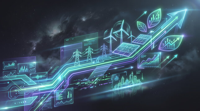 Neon Sustainable Energy ESG Data Illustration