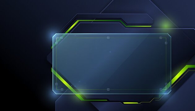 Glowing digital frame displayed on dark background