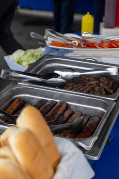 Buffet Service for a catered barbecue event at a corporate reception BBQ