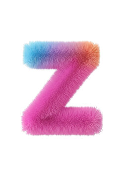 Bright pink glitter letter z with colorful sparkles and shine