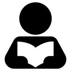 Person reading a book icon