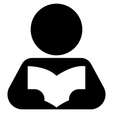 Person reading a book icon