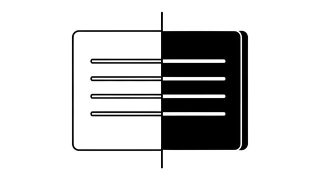 Contrasting Views: A graphic representation of a document split into two halves, one light and one dark, symbolizing opposing perspectives or ideologies. The lines suggest text or data.