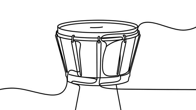 Hand drawn djembe drum on white background.