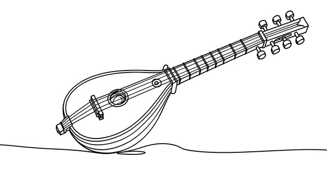 Illustration of a mandolin on white background.