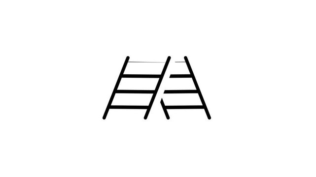 Stepladder icon for career advancement animation isolated on white background