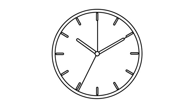 Minimalist clock illustration on white background.
