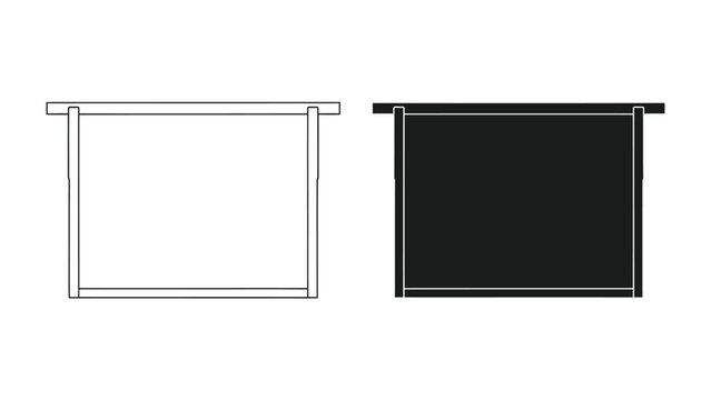Blank Canvas and Black Square: Two simple frames, one outlined and the other solid black, representing concepts of emptiness, potential, and contrast.