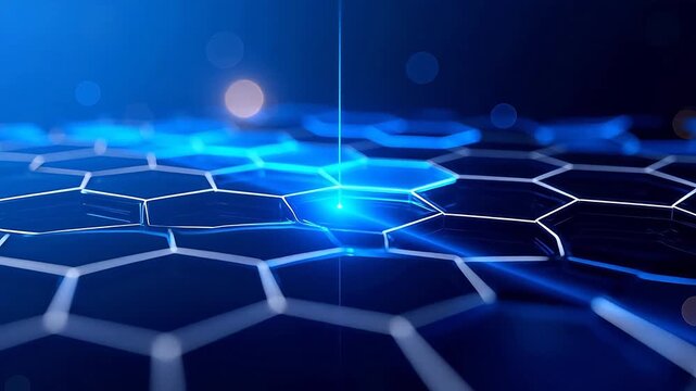 Hexagonal pattern with glowing blue lines