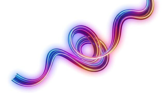 Vibrant colorful swirling abstract lines.