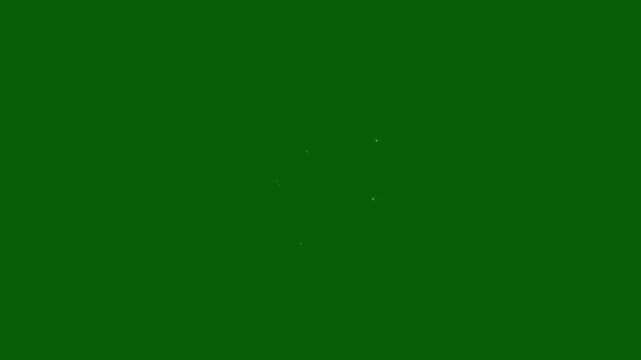 White pixie dust trail & glittering star blink animation, magic starlight path, shimmering fairy sparkles blast, luxury glowing light effect on green screen background, 4k loop video