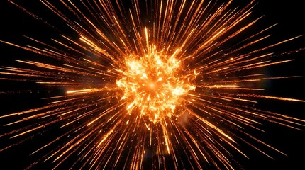 Obraz premium Vibrant orange explosion of sparks.