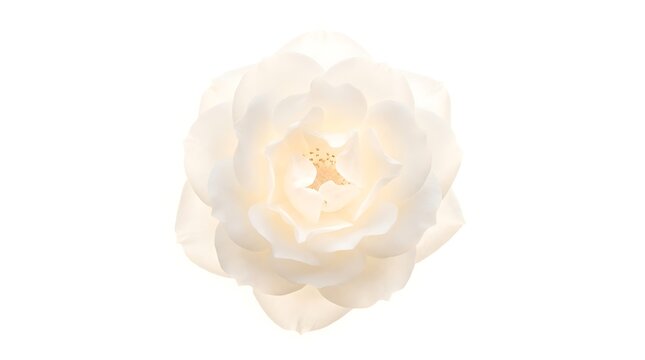White Rose Flower Closeup View.