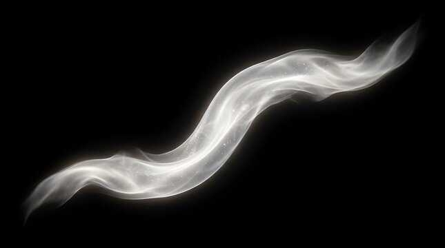 White smoke wave on black background.