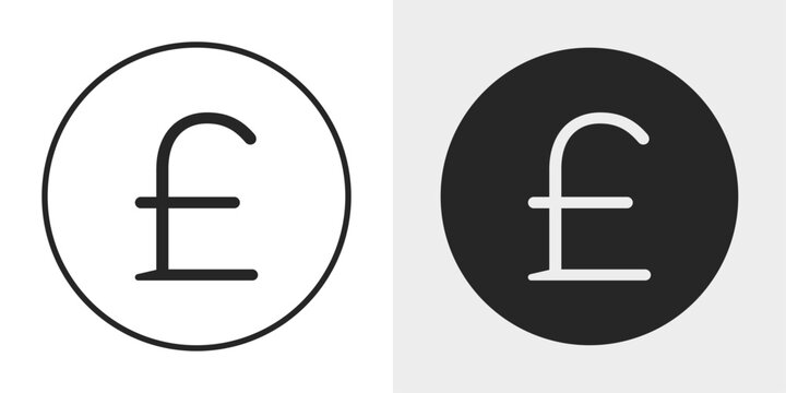 Pound Sterling Icon represents British currency, financial transactions, and banking.