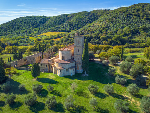 valley of Sant'Antimo Abbey near Montalcino