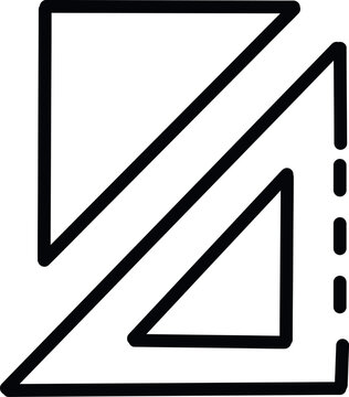 Drafting Triangle Outline Icon Technical Drawing Geometry Ruler Symbol