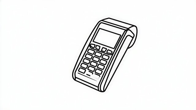 Point of sale terminal on white background.
