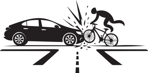 Naklejka premium Car Bicycle Collision Icon