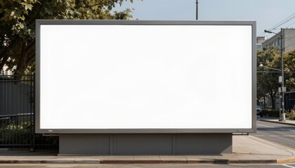Fototapeta premium City billboard mockup with empty space for creative design