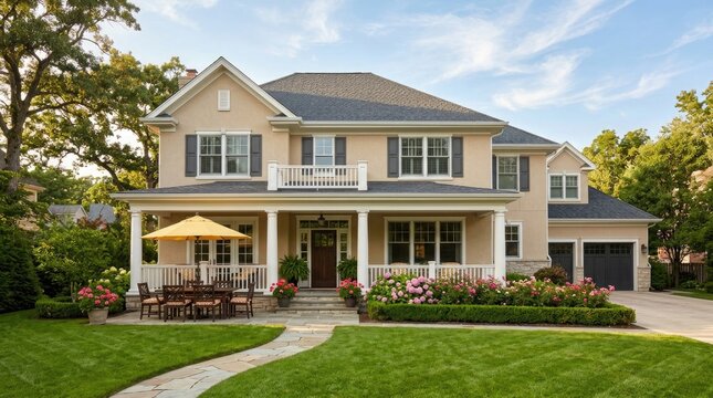modern house with garden