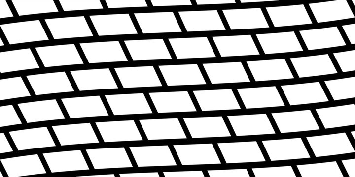 Black and white brick wall pattern background. Simple vector masonry texture for architectural design, wallpaper, and seamless backdrop.