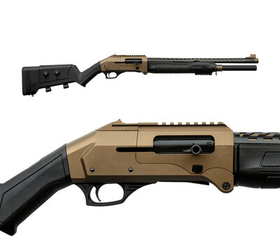 Semi automatic bronze tactical shotgun