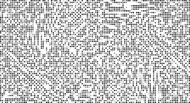 Abstract monochromatic halftone texture with uniform dotted pattern elements on transparent backdrop for versatile digital and print graphic design.