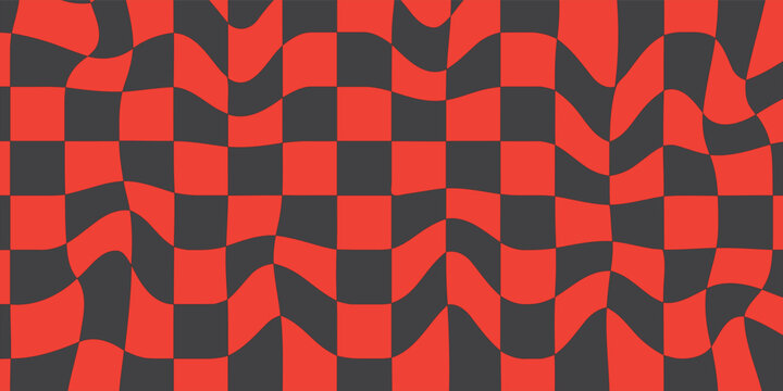 Red and black checkerboard pattern background. Seamless checkered geometric texture for racing flags, textile design, flannel style, and bold graphic backdrops.