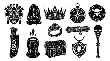 Set of fantasy magic items and ancient artifacts © Farina