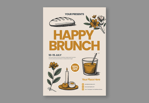 Happy Brunch Event Flyer Template