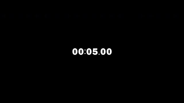 30 second countdown timer white number style simple animation from 0 second to 30 second on transparent background or black background, 4k video 