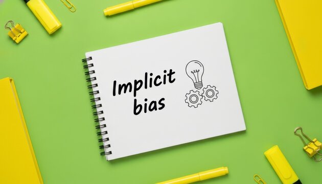 Implicit Bias Concept on Notepad with Accessories