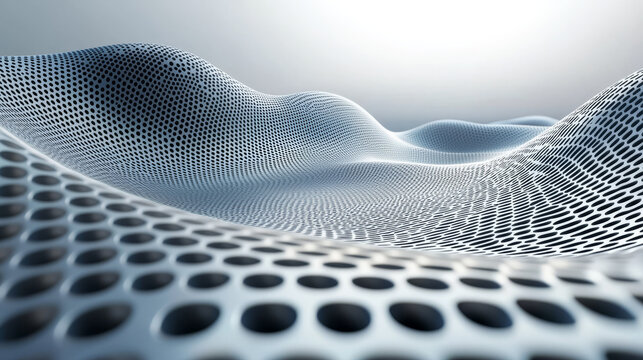 Futuristic digital net pattern with curved blue lines, abstract mesh surface, smooth wave texture, modern technology background, dynamic and innovative visual style