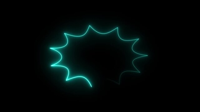 NEON burst star shape badge for sale sticker, discount label, price tag design, promotional starburst banner, abstract sunburst emblem for marketing and advertising graphics.4k motion graphics video