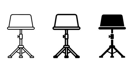 Music Stand Icons, Sheet Music Holder Vector Set, Adjustable Orchestra Stand Graphics © lima