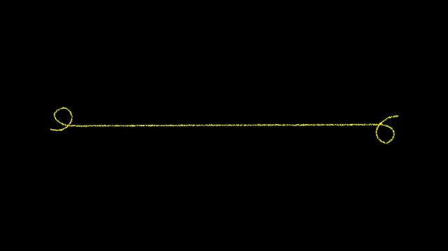 Golden thin horizontal decorative line with curled ends elegant divider border element for invitation, luxury branding and graphic design.4k motion graphics video animation