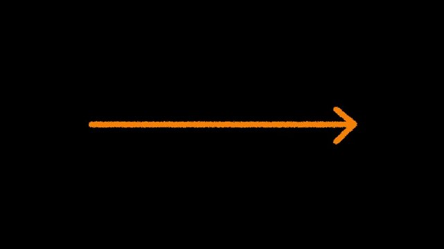 Simple black right arrow isolated on transparent background.4k motion graphics video animation