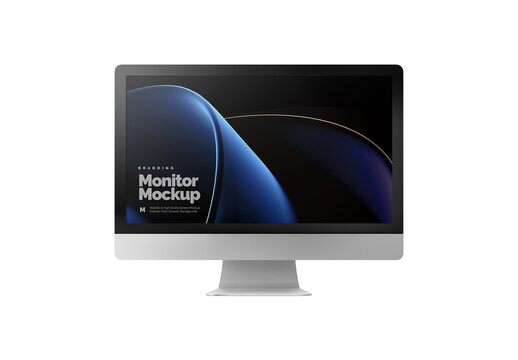 Computer Front View Mockup Template for Corporate Identity and Advertising