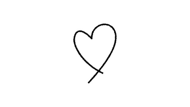 Glowing love drawn pink heart doodle.4k motion graphics video animation