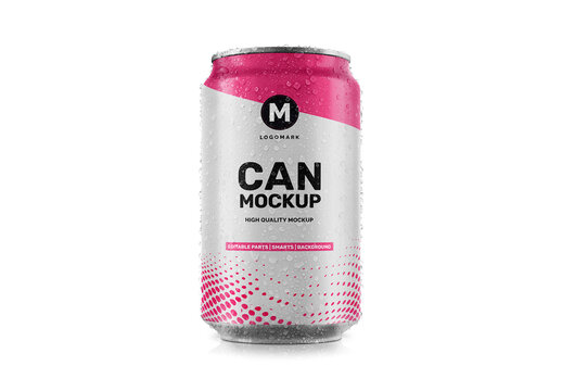 Beer Soda Can Mockup Design for Creative Agency and Brand Portfolio
