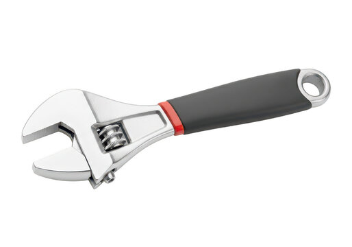 Adjustable wrench with ergonomic black and red handle