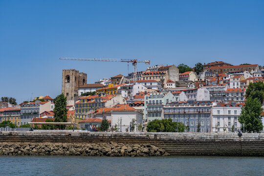 views along the Lissbon Waterfront from a boat