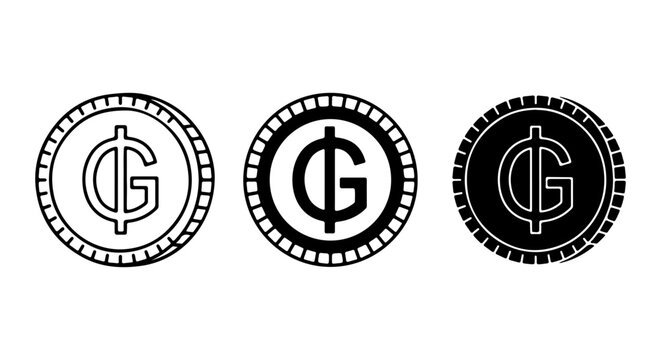 Currency Symbols, Coin Icons, Financial Graphics, Three Variations