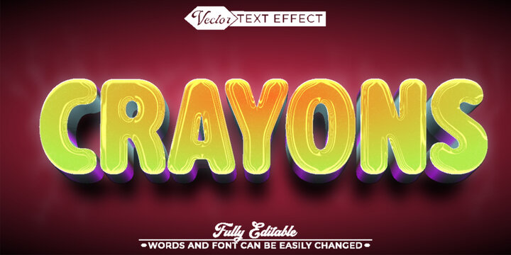  Colorful Crayons Creative Art Typography Vector Fully Editable Smart Object Text Effect