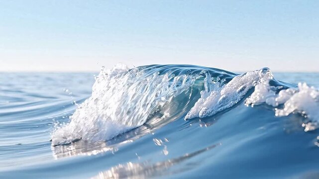 Ocean wave with foam and bubbles