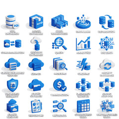 Database and Data Management Icons: SQL, NoSQL, Cloud, Analytics, Big Data © Dina