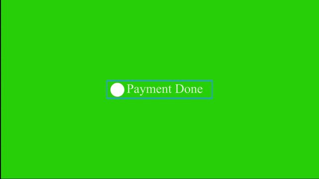 Check mark icon with payment successful text animation on Black background, Payment successfully text animation, 4k video motion,Tick mark payment done icon complete accept video animation.