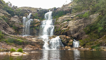 Freshwater cascades carve their way through ancient rock formations in the stunning Espinhaço Range, Minas Gerais, Brazil. © Natael